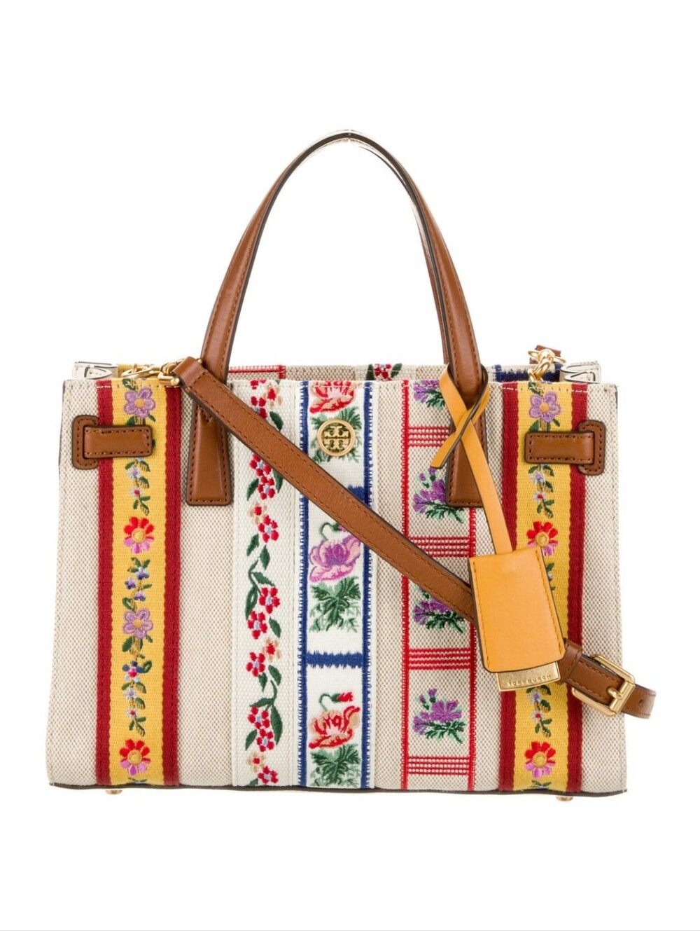 Tory Burch Walker Embroidered Webbing Satchel Bag NEW